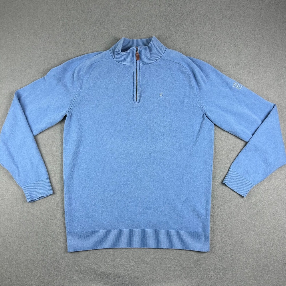 Criquet Sweater Mens‎ 2XL Blue Pullover 1/4 Zip Golf Casual Preppy Stretch